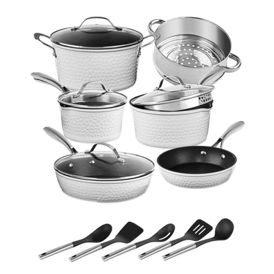 Granitestone Charleston Hammered 15 Piece Nonstick Cookware Set