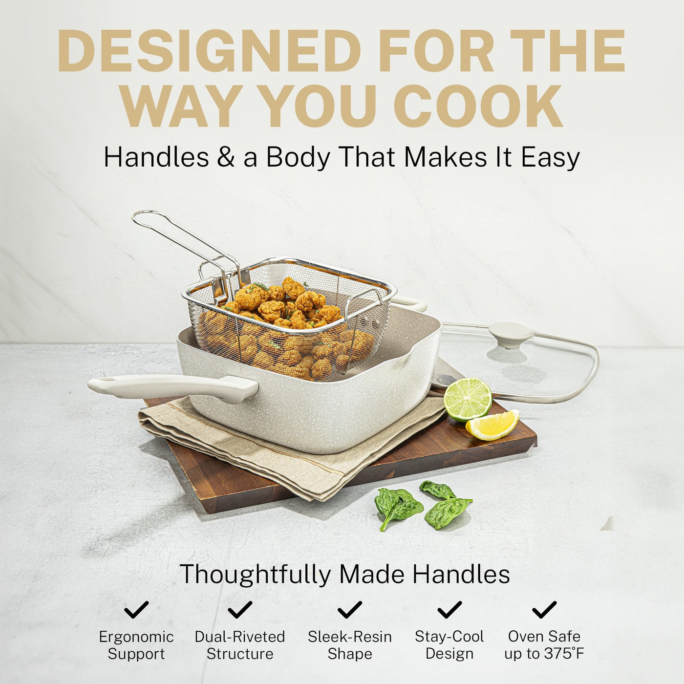 Granitestone Desert Cream 20 PC Nonstick Cookware and Bakeware Set