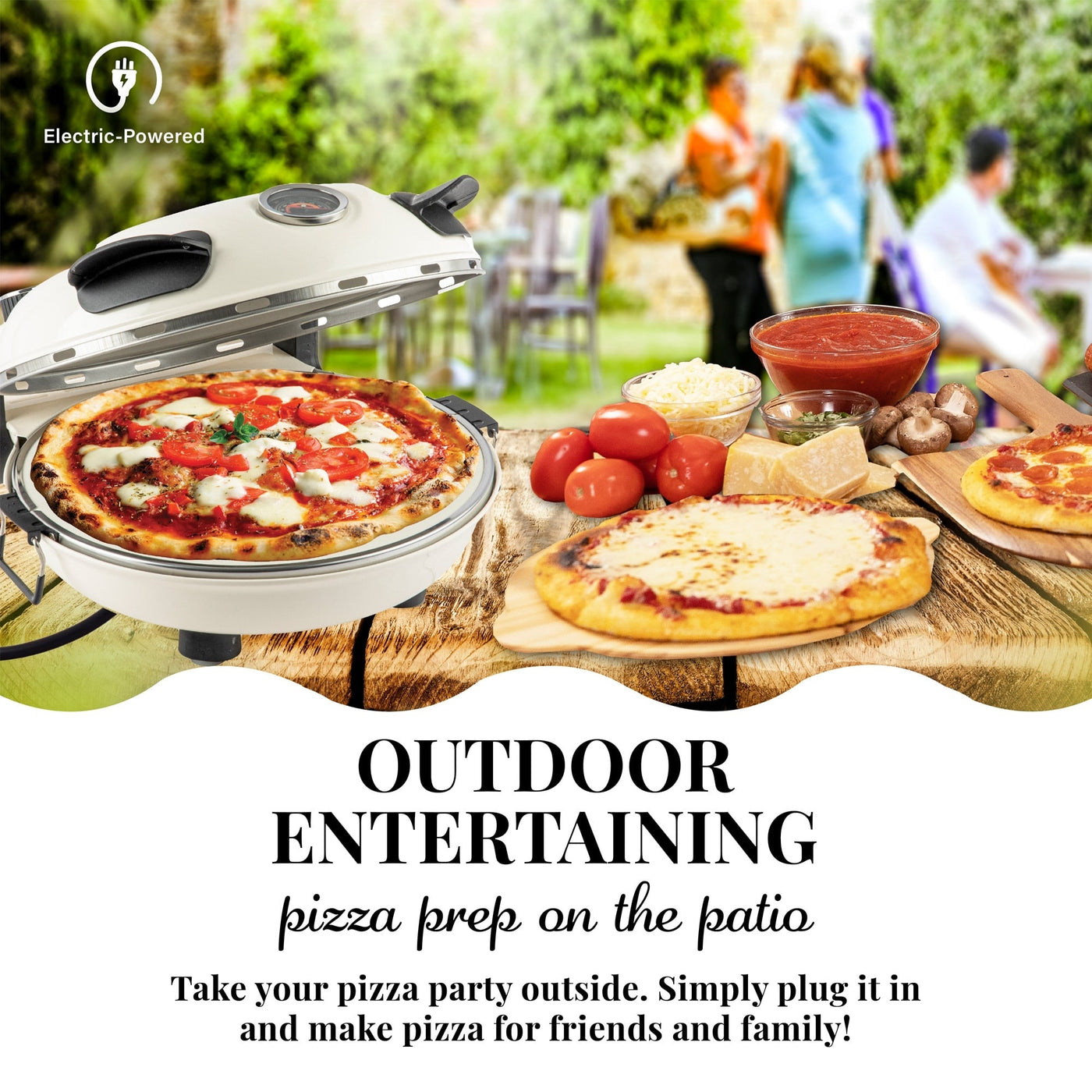 Granitestone Piezano Indoor/Outdoor Electric Pizza Oven w Ceramic Stone