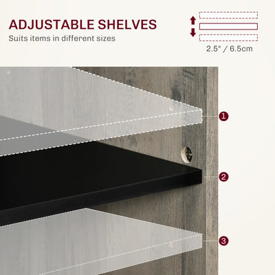 HOMCOM 32 Farmhouse Barn Door Style Sideboard Cabinet,Buffet Storage Cabinet Coffee Bar for Living Room or Entryway