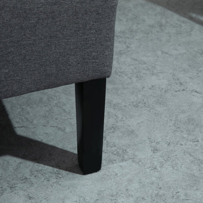 HOMCOM Linen Fabric Upholstery Double Sofa Tufted Loveseat Armless Couch Living Room Furniture with Wood Legs - 28.75*43.25*36.5