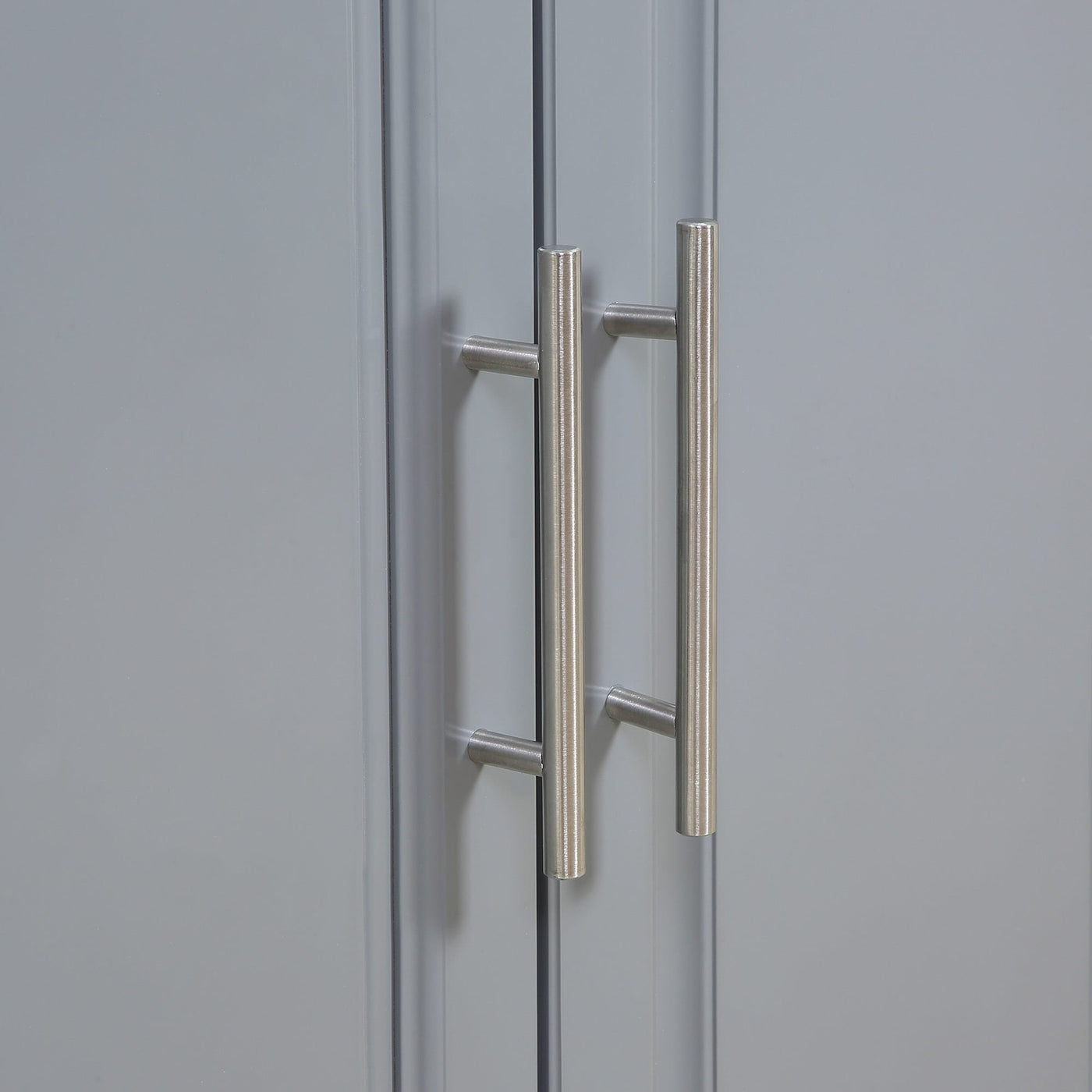 HOMCOM Rolling Kitchen Island with Storage, Portable Kitchen Cart with Stainless Steel Top, Gray - N/A