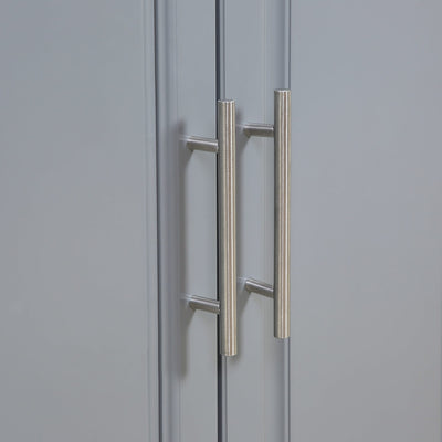 HOMCOM Rolling Kitchen Island with Storage, Portable Kitchen Cart with Stainless Steel Top, Gray - N/A