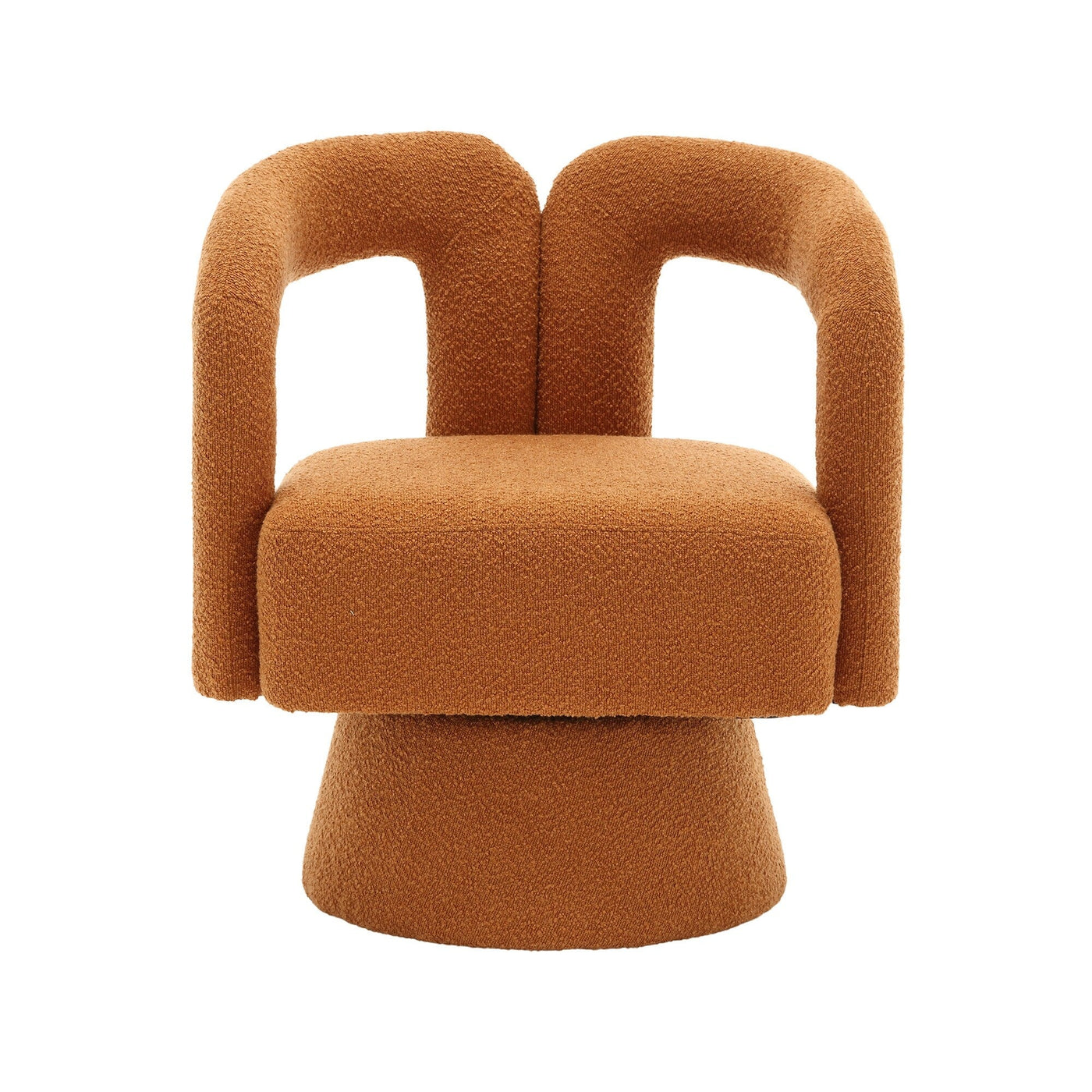 HOMEFUN Boucle Upholstered 360 Degree Swivel Cuddle Barrel Accent Chairs