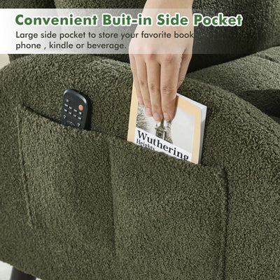 HOMYKA Accent Lounge Chair with Adjustable Backrest Storage Ottoman