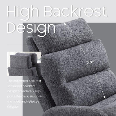 HOMYKA Accent Lounge Chair with Adjustable Backrest Storage Ottoman