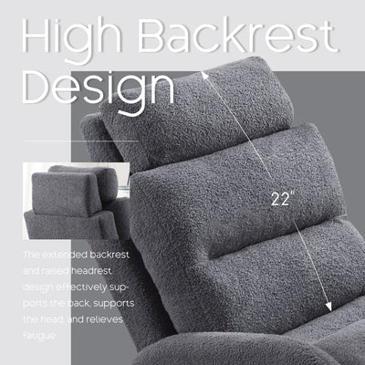 HOMYKA Accent Lounge Chair with Adjustable Backrest Storage Ottoman