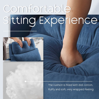 HOMYKA Accent Lounge Chair with Adjustable Backrest Storage Ottoman