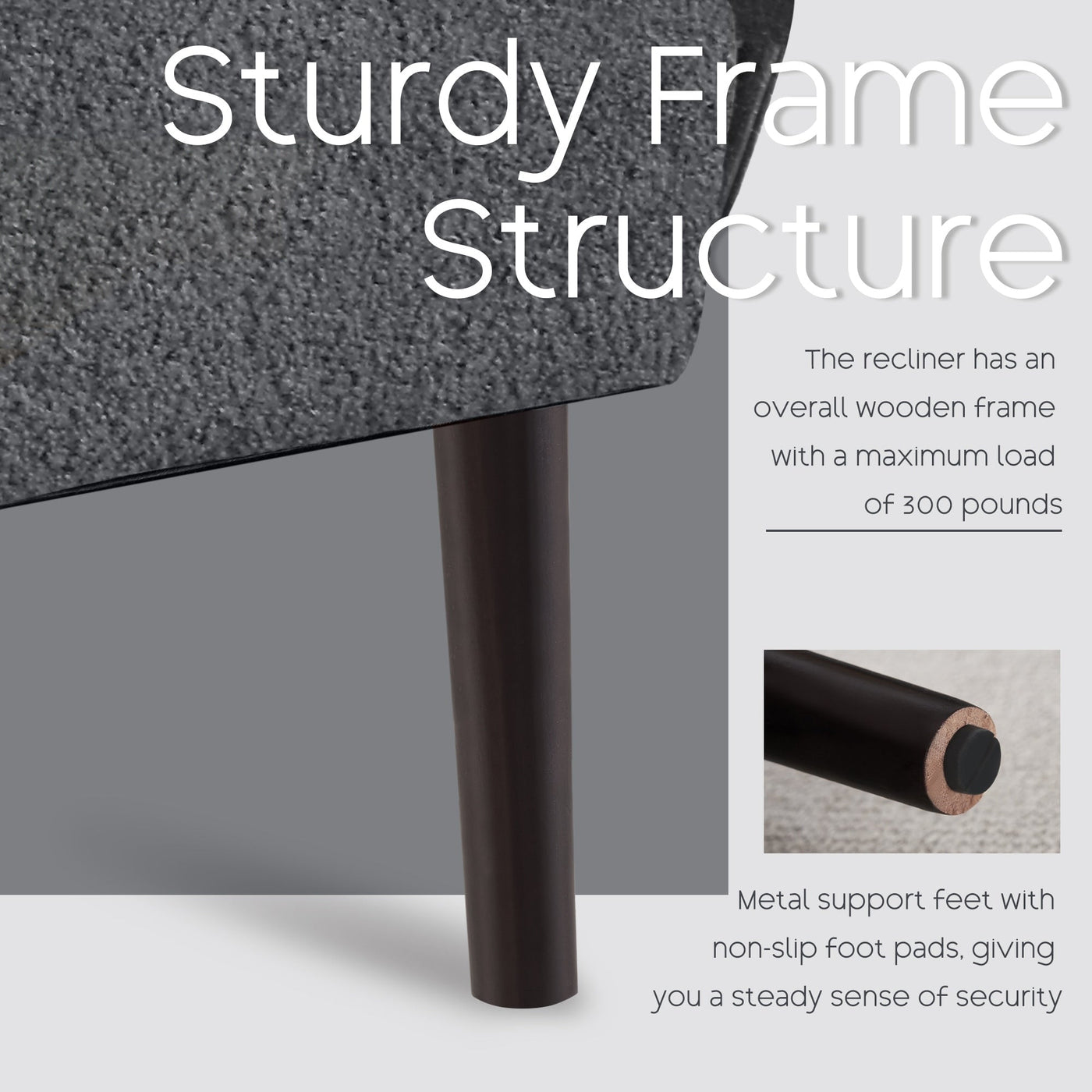 HOMYKA Accent Lounge Chair with Adjustable Backrest Storage Ottoman