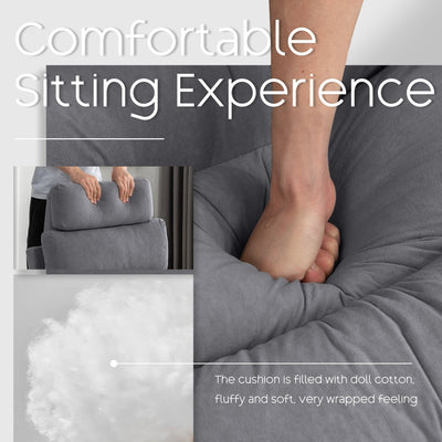 HOMYKA Accent Lounge Chair with Adjustable Backrest Storage Ottoman