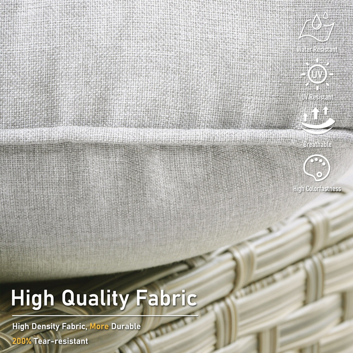 HOOOWOOO 2-piece High Back Wicker Rattan Outdoor Patio Chair Set