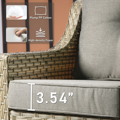 HOOOWOOO 2-piece High Back Wicker Rattan Outdoor Patio Chair Set