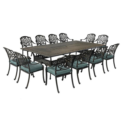 Manasquan 13-piece Gunmetal Aluminum Dining Set by Havenside Home