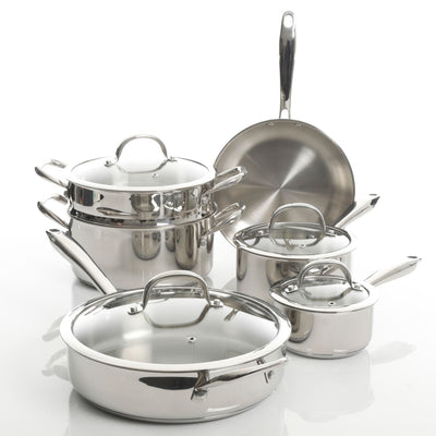 Heavy Duty Stainless Steel Cookware 10 Piece Set