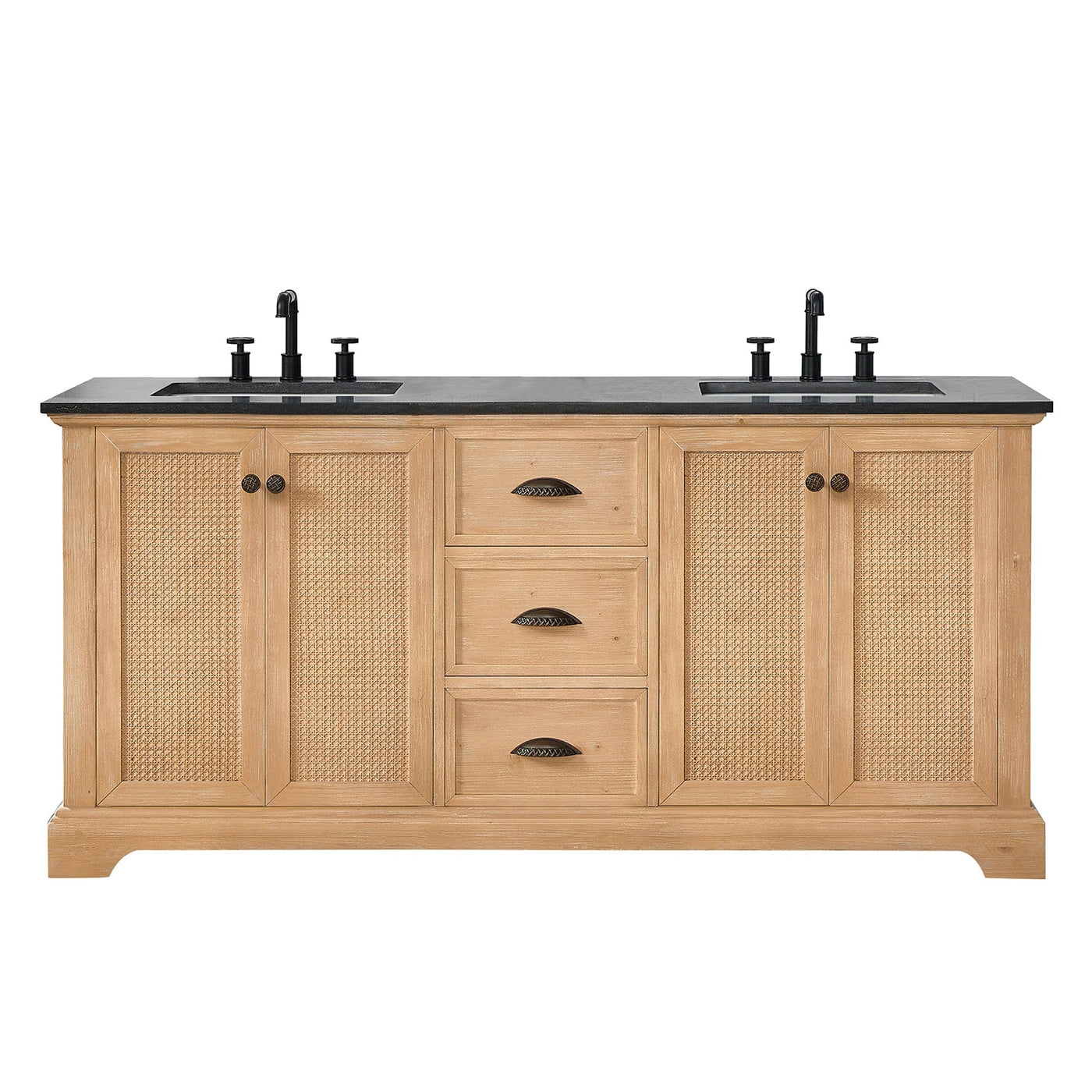 Hervas Bath Vanity with Natural Marble Top without Mirror