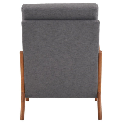 High Back Solid Wood Armrest Backrest Leisure Chair Accent Chair