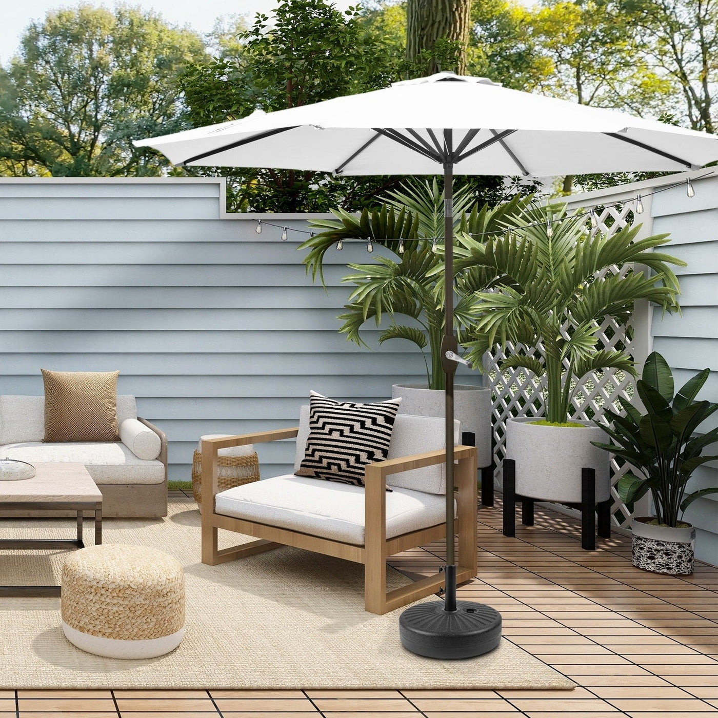 Holme 9-foot Patio Umbrella and Base Stand