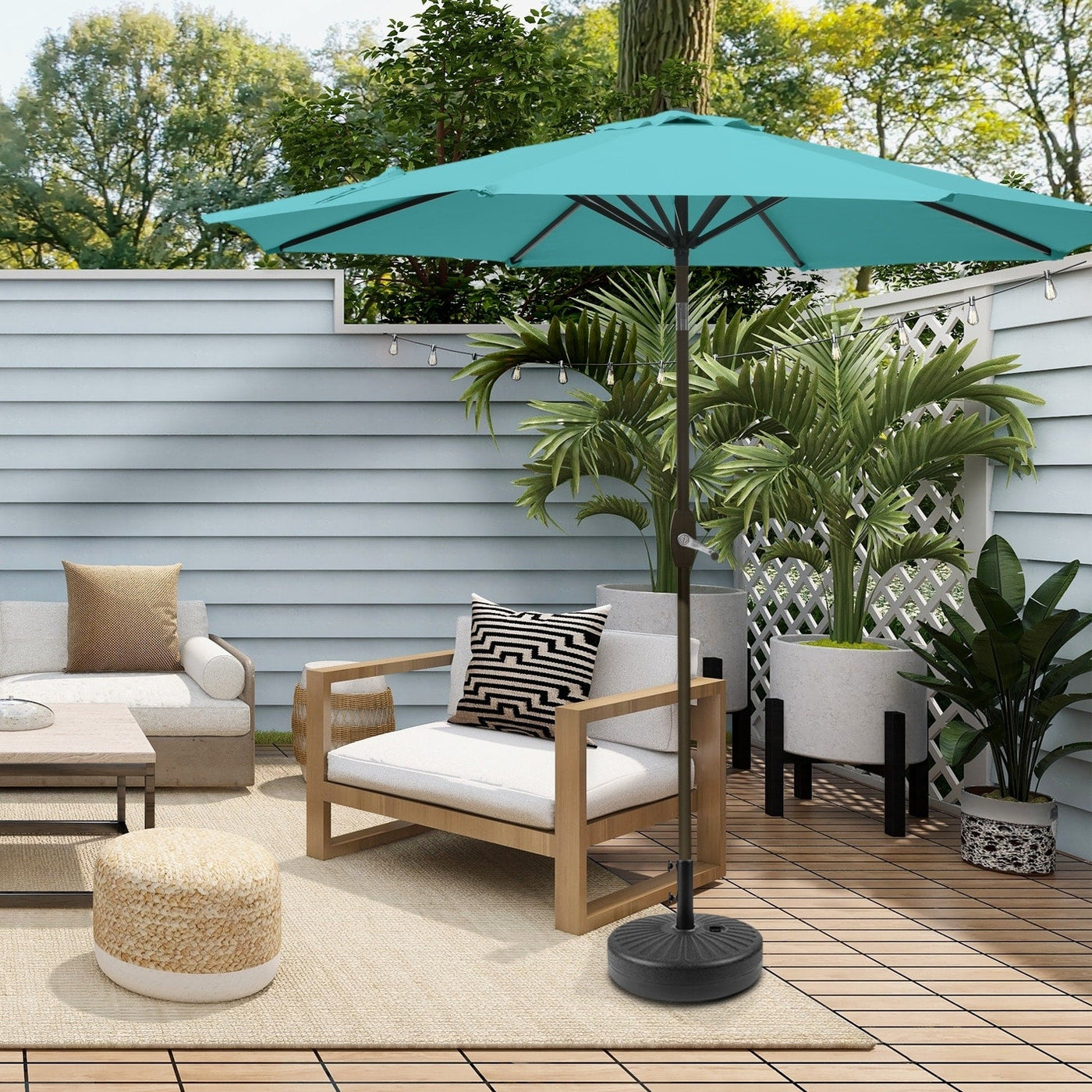 Holme 9-foot Patio Umbrella and Base Stand