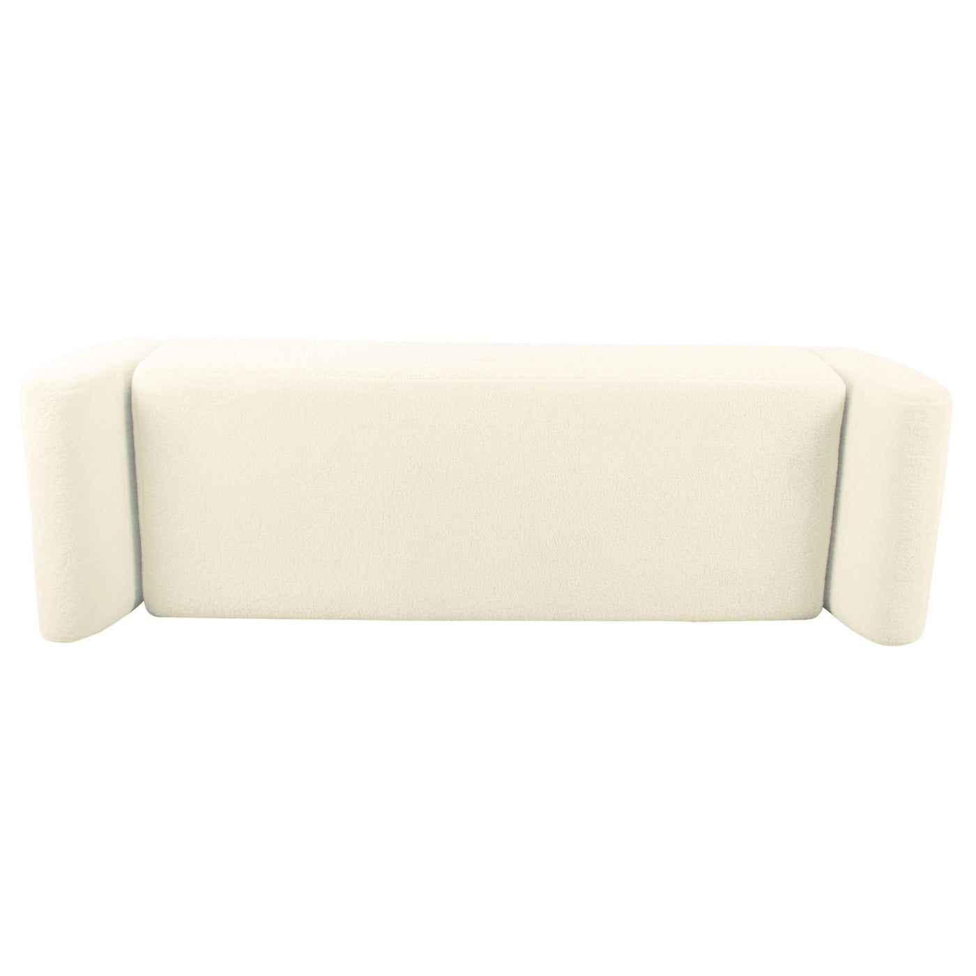 HomePop Modern Sherpa Storage Bench with Wood Legs