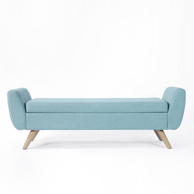 HomePop Modern Sherpa Storage Bench with Wood Legs