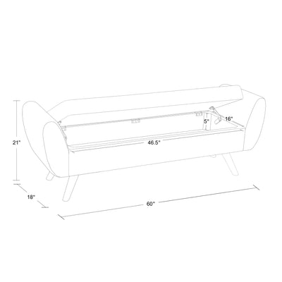 HomePop Modern Sherpa Storage Bench with Wood Legs
