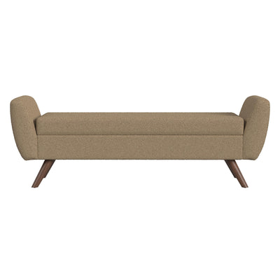 HomePop Modern Sherpa Storage Bench with Wood Legs