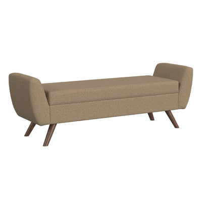 HomePop Modern Sherpa Storage Bench with Wood Legs