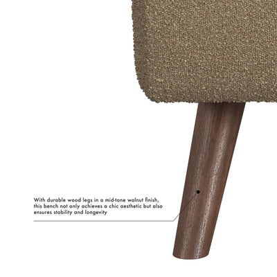 HomePop Modern Sherpa Storage Bench with Wood Legs