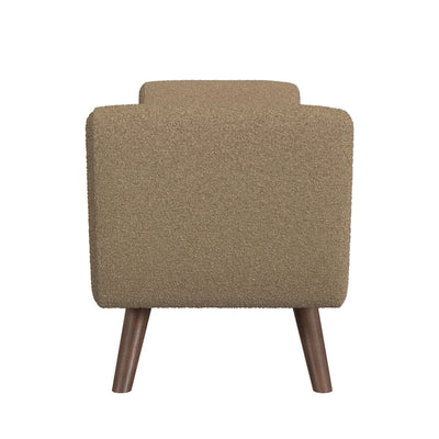 HomePop Modern Sherpa Storage Bench with Wood Legs