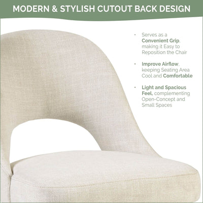 INK IVY Nola Upholstered Dining Side Chairs with Cutout Back design (Set of 2)