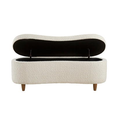 INK IVY Bailey Boucle-Style Curved Storage Accent Bench
