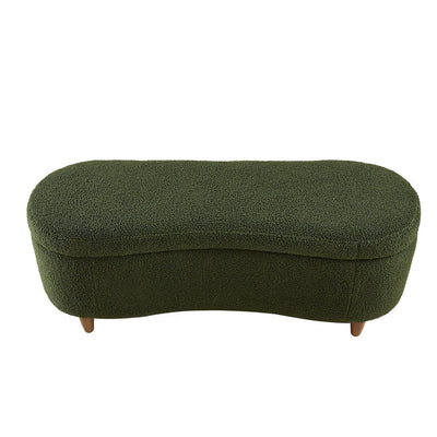 INK IVY Bailey Boucle-Style Curved Storage Accent Bench