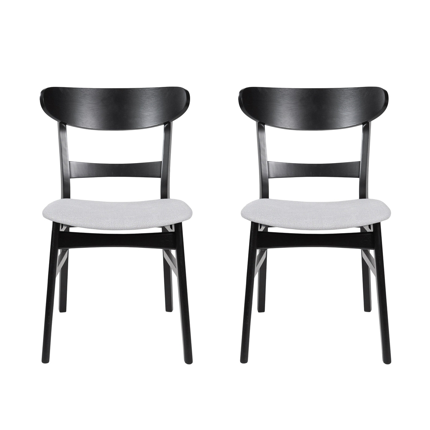 Abrielle Mid-Century Modern Upholstered Rubberwood Dining Chair (Set of 2) by Christopher Knight Home