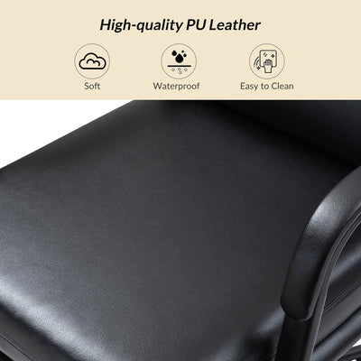 Joseph Modern Task Faux Leather Chair with Tilt Lock and Center Tilt by HULALA HOME
