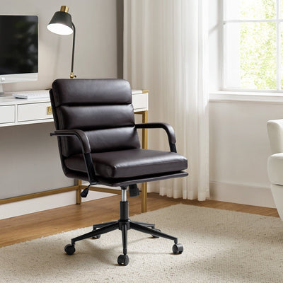 Joseph Modern Task Faux Leather Chair with Tilt Lock and Center Tilt by HULALA HOME