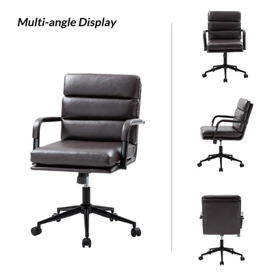 Joseph Modern Task Faux Leather Chair with Tilt Lock and Center Tilt by HULALA HOME