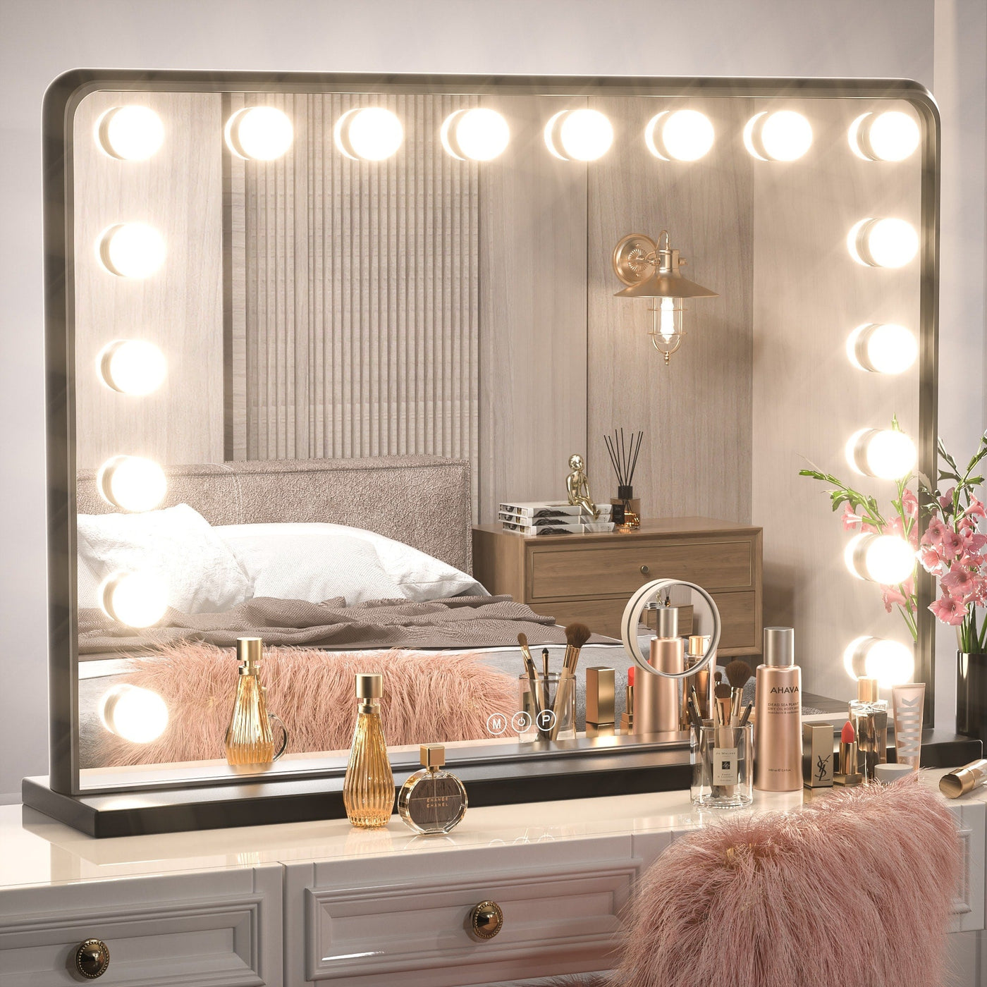 Keonjinn LED Makeup Hollywood Vanity Mirror with 15/18 LED Lights