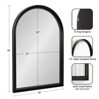Kate and Laurel Hatherleigh Arch Wood Wall Mirror