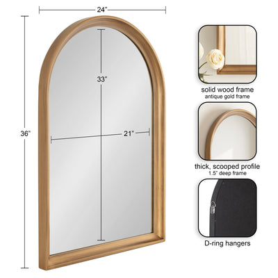 Kate and Laurel Hatherleigh Arch Wood Wall Mirror