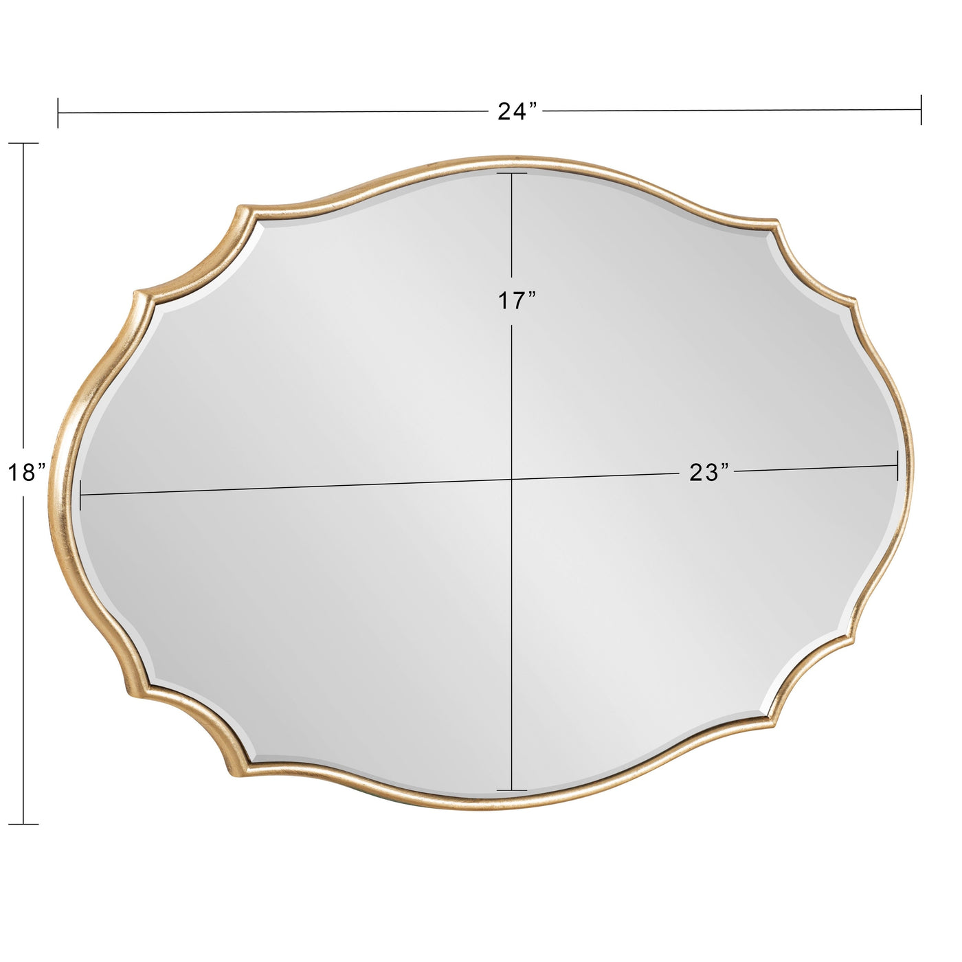 Kate and Laurel Leanna Scalloped Oval Wall Mirror
