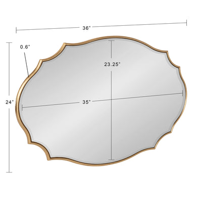 Kate and Laurel Leanna Scalloped Oval Wall Mirror