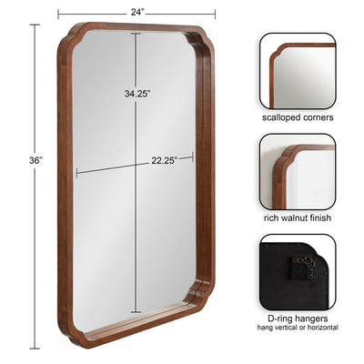 Kate and Laurel Marston Square Wood Wall Mirror