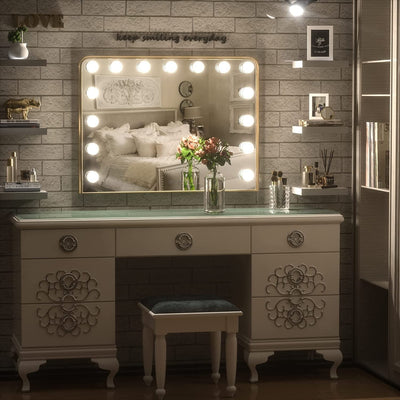 Keonjinn LED Makeup Hollywood Vanity Mirror with 15/18 LED Lights