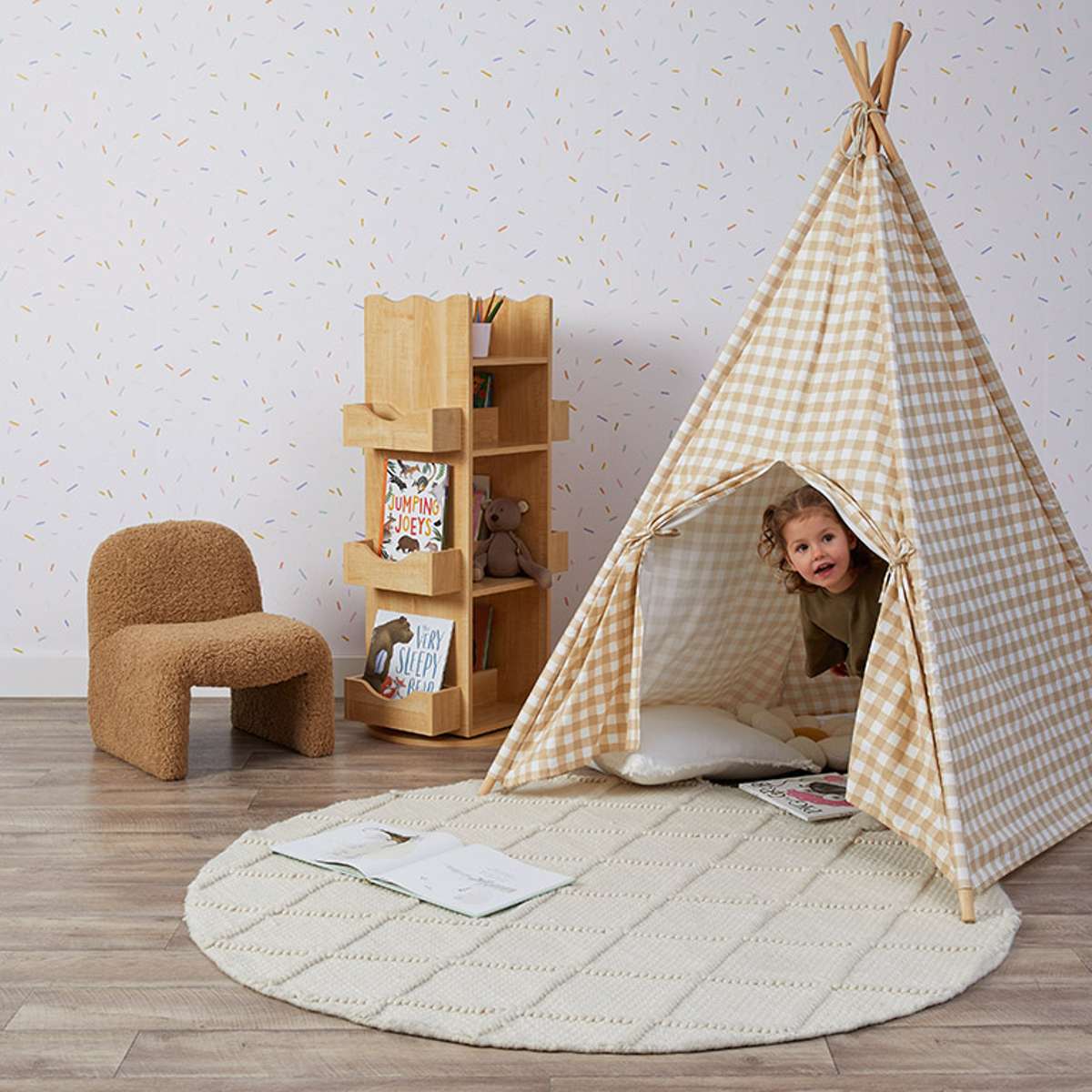 Henley Teepee - Beige Gingham