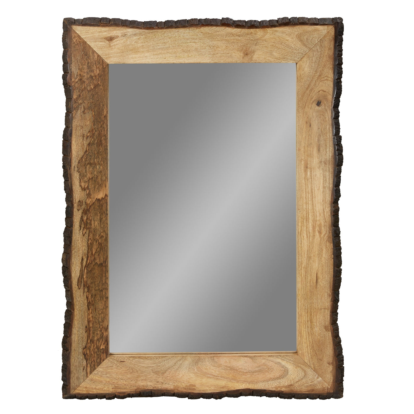 Lamont River of Goods Rectangular Brown and Tan Wood and Glass Wall Mirror - 39 x 1.25 x 28