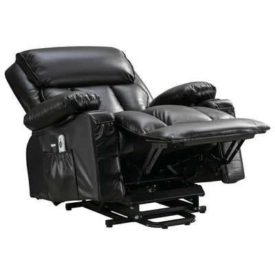 Large Power Lift Recliner Chair with Heat and 8-Point Massage - Remote Control, USB Port