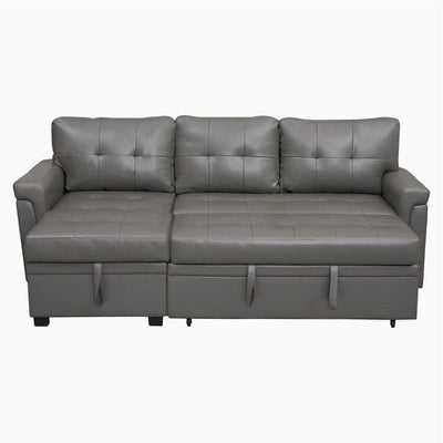 Convertible Reversible Sectional Sofa with Pull-Out Sleeper Bed, Hidden Storage Chaise, and Durable Legs