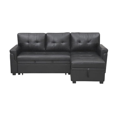 Convertible Reversible Sectional Sofa with Pull-Out Sleeper Bed, Hidden Storage Chaise, and Durable Legs