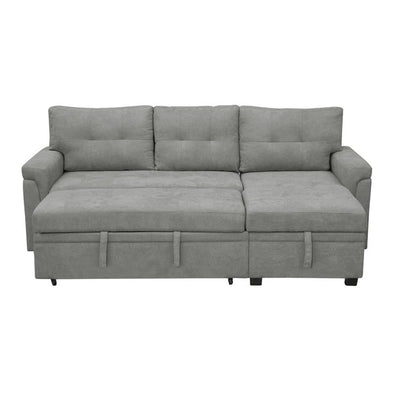 Convertible Reversible Sectional Sofa with Pull-Out Sleeper Bed, Hidden Storage Chaise, and Durable Legs