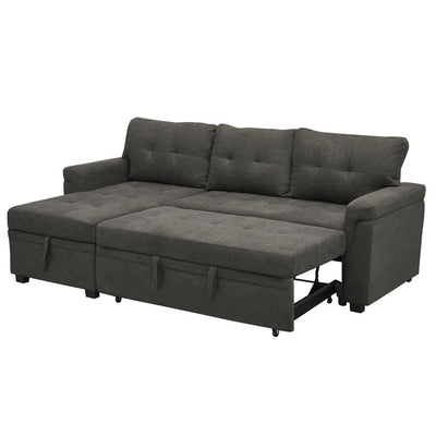 Convertible Reversible Sectional Sofa with Pull-Out Sleeper Bed, Hidden Storage Chaise, and Durable Legs